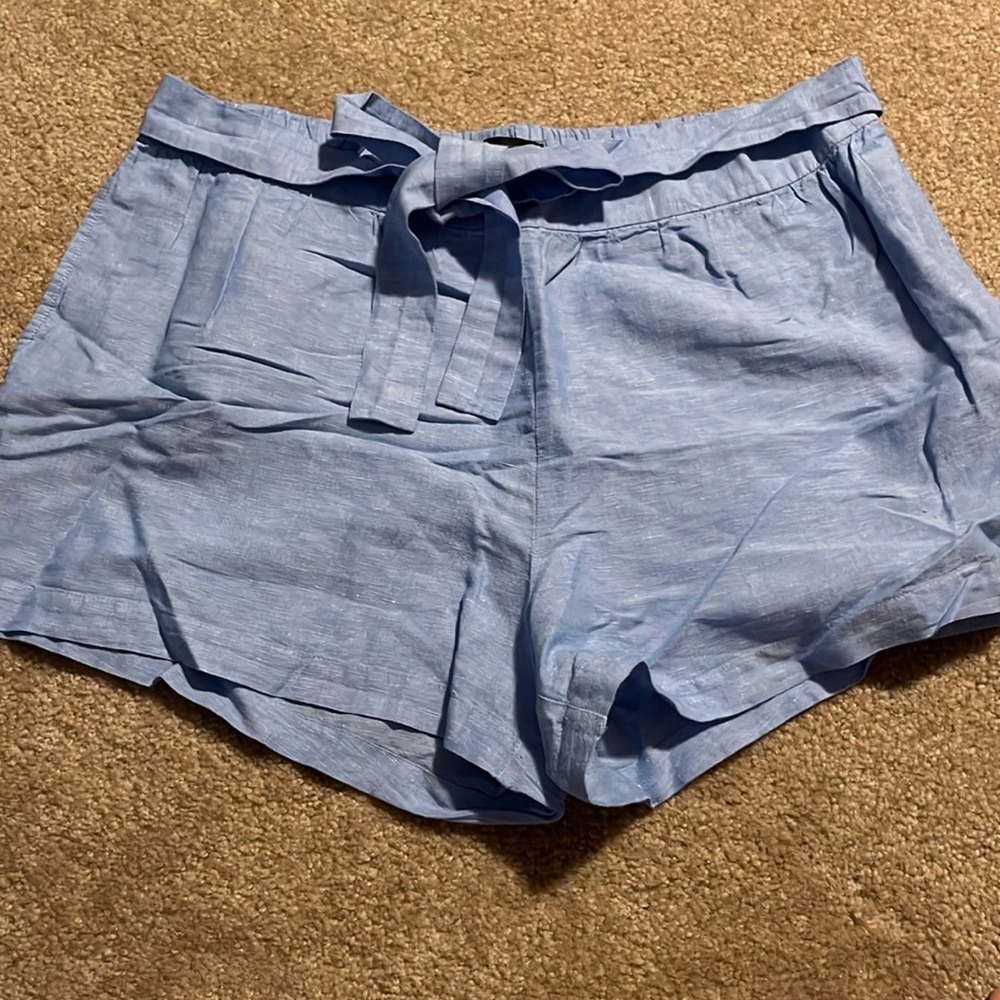 Chic Light Blue Tie-Waist Shorts
